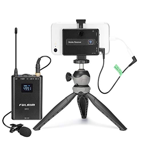 FULAIM 4-CHAN UHF Wireless Lavalier Microphone System w/Real-time Audio Monitor for iPhone Android Smartphones DSLR Camera, Professional Video Recording Mic System for Interview Youtube Vlog (MX10) - Thumbnail 7