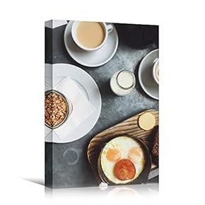 signwin Canvas Wall Art Breakfast Platter Coffee Drinks...