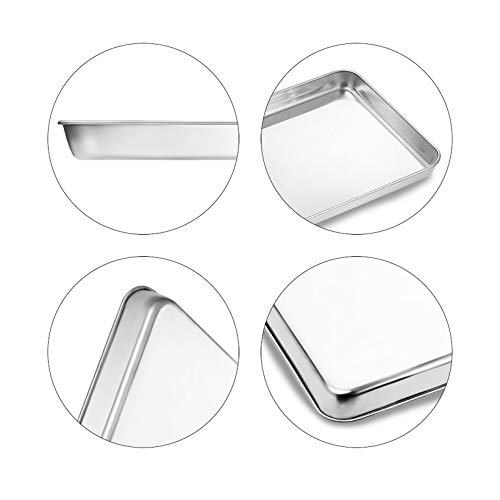 Bastwe Cookie Sheet and Cooling Rack Set, 16 inch Stainless Steel Baking Pan with a Rack, Professional Bakeware, Healthy & Non-toxic & Rustproof & Easy Clean & Dishwasher Safe - Thumbnail 2