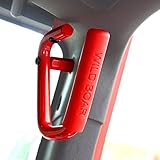 IPARTS Red Front Grab Handle Red Hard Mount Solid Steel Grab Handle Grab Bars for 07-17 Jeep JK Wrangler 2 & 4 Door Pair