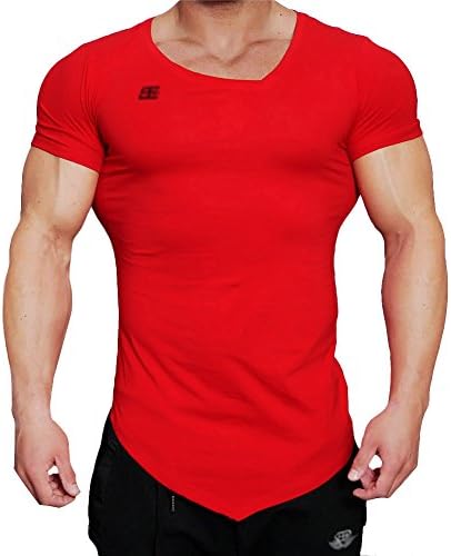 Mechaneer Men's Workout Muscle Fitness Gym Bodybuilding Short Sleeves T-Shirt(Red M/Tag XL)