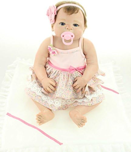 Magnet Pacifier Full Body Silicone Girl Newborn Reborn Baby Dolls Lifelike Toys for Boys 22 Inches