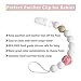 Pacifier Clip, TYRY.HU Rose Binky Holder Soothie Chain for Teething Relief Silicone Beaded Teether Toy Perfect Baby Shower Gifts for Girl or Boy (White+Grey)