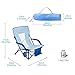 #WEJOY Compact Low Sling Folding Beach Chair Lightweight Collapsible with Cup Holder Pocket Mesh Back and Armrest, Blue