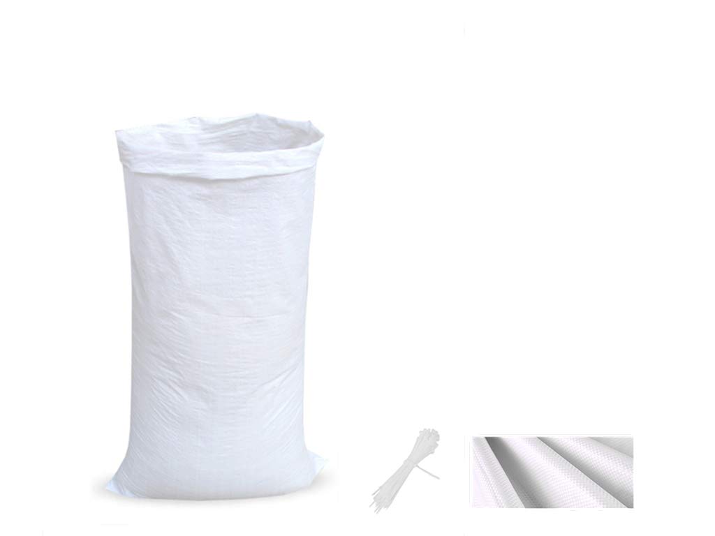 Upgrated Sand Bags 20” * 30” sackbags Empty White Woven Polypropylene Sandbags Ties Included 20 Pack