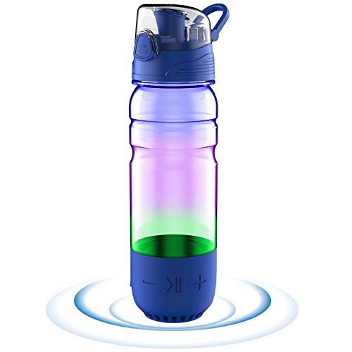 ICEWATER 3-in-1 Smart Water Bottle(Glows to Remind You to Stay Hydrated)+Bluetooth Speaker+ Dancing Lights,22 oz,Stay Hydrated and Enjoy Music,Great Gift (Blue)