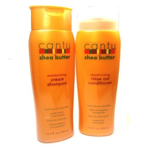 Cantu Moisturizing Cream Shampoo 13.5 oz & Moisturizing Rinse Out Conditioner 13.5 oz