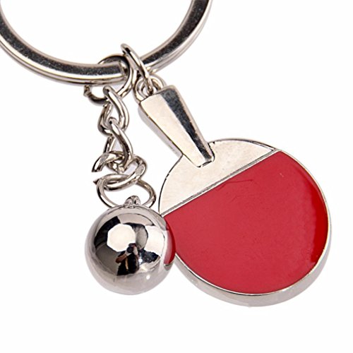 SUPPION Pingpong Paddle Key Chain Metal Keychain Novelty Bag Trinket