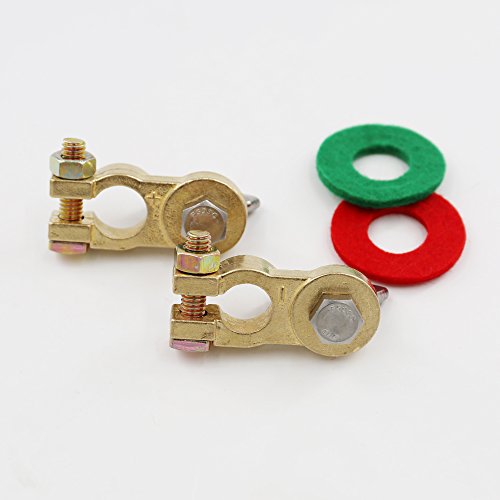 image for UTSAUTO Thickened Brass Battery Terminal Set 2Pcs Positive & Negative 