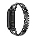 EloBeth Compatible with Fitbit Charge 3 Band Alloy Rhinestone Women Bands Bracelet Fitbit Charge 3 SE Replacement Band (Black)