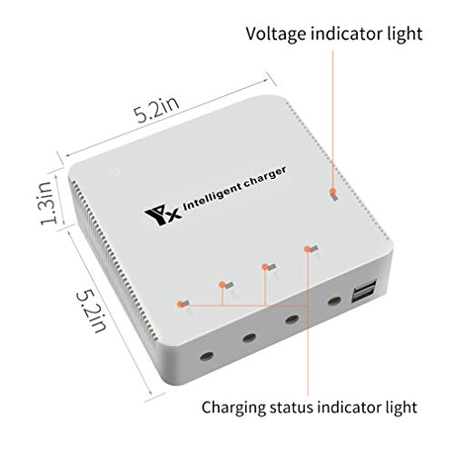 Tineer-FIMI-X8-SE-Intelligentes-Akkuladegeraet-6-in-1-Multi-Ladegeraet-Lade-Hub-Adapter-Laden-Sie-4-Akkus-und-2-USB-Anschluesse-fuer-SmartphoneDrohne-fuer-FIMI-X8-SE-FPV-RC-Drohnen-Zubehoer