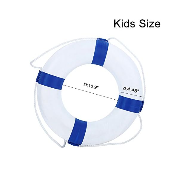 Foam-Swim-Rings-Swimming-Pool-Life-Ring-Buoy-with-Perimeter-Rope-for-Kids-Blue