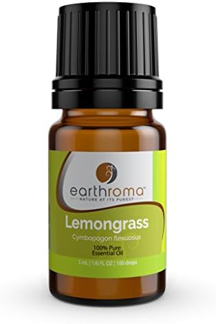 Earthroma Lemongrass Essential Oil - 100% Pure, Undiluted, Therapeutic Grade, 5ml