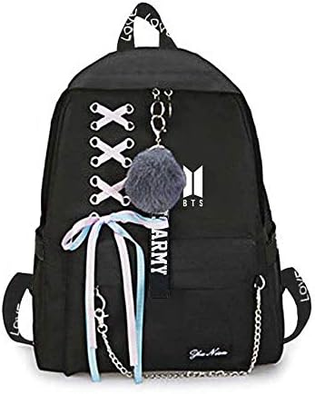 BTS BT21 Backpack Bangtan Boys Student School Bookbag Cartoon Printing Shoulder Travel Bag for Teenagers Daypack (Color 2)