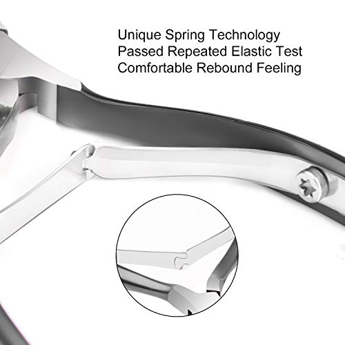 Cuticle Trimmer with Cuticle Pusher - ECBASKET Cuticle Cutter Clipper Nipper Dead Skin Remover Scissor Plier Durable Manicure Pedicure Tools for Fingernails and Toenails Gray - Thumbnail 4