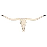 SHENGTIAN 29.5-Inch Resin Longhorn Cow Skull Wall Decor, Western Bull Head | Longhorn-inspired resin cow skull decor for living rooms, bars, entryways, bedrooms, and rustic Western interiors.