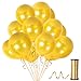 Pack of 100 Gold Birthday or Bachelorette Party Balloons with Ribbons Metallic Golden Decorations for Baby Shower or Wedding Arch Latex Supplies