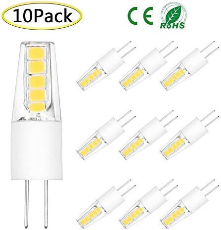 G4 LED Bulb Dimmable, AC/DC 12V 2Watt Bi-pin G4 Base Daylight White LED Light Bulb Lighting Equivalent 20W T3 JC Type Halogen Track Bulb Lamps Replacement, Daylight White 6000K (10-Pack)