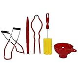 Roots & Branches VKP1041 Five-Piece Home Canning Kit, small, Red