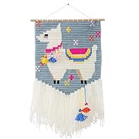 Sozo - Unique 3D Colorful DIY Wall Art Embroidery kit. Craft Kit for Beginners. Wooden Dowels Included for Easy Display. Easier Than Cross Stitch. Size - 12.75" X 11" (Llama)