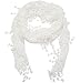 Meta-U- Triangular Scarf - Floral Pattern with Sheer- Lace Tassels – Extra Small Size – For Chapel Veil | Top Curtains | Kerchief