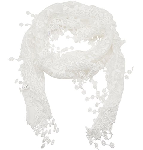 Meta-U- Triangular Scarf - Floral Pattern with Sheer- Lace Tassels – Extra Small Size – For Chapel Veil | Top Curtains | Kerchief