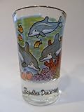 Dominican Republic Dolphin w/Gold Rim Shot Glass
