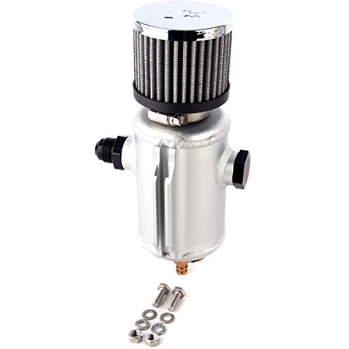 JEGS Performance Products 52203 Remote Oil Breather Tank 9" H x 3" Dia. 12AN 7oz