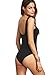 Verdusa Women's Lace Up Bandage Tight Sleelveless Tank Bodysuit Jumpsuit Leotard Black M