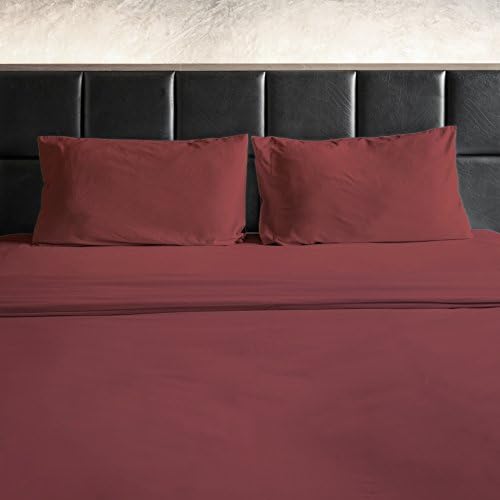 Full Double Size 1800 Count Series Bed Sheets Deep Pocket 4 Piece Set 12 Colors (Red)