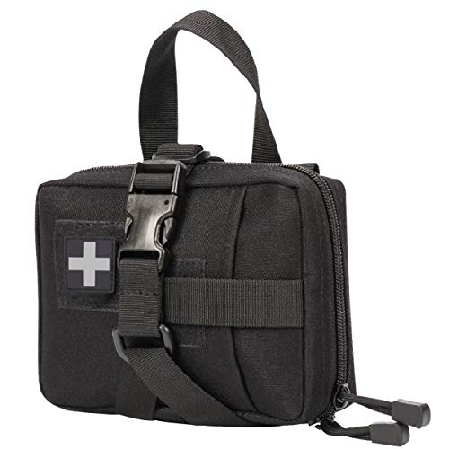 Ifak Pouch Molle, Tactical Medical Pouch Rip Away, Black First Aid Pouch Empty, Small EMT Med
