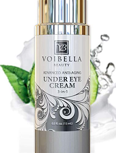 Natural Anti-Aging Under Eye Cream, Best 3-in-1 Treatment For Dark Circles, Puffy Eyes, Bags & Wrinkles - Firming, Brightening & Hydrating - Cucumber, Collagen, Hyaluronic Acid, Retinol, Vitamin C & E