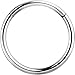 Forbidden Body Jewelry 316L Surgical Steel Hinged Seamless Nose Rings Hoop 16 gauge (16G), Diameter 12mm, Silver Tone.