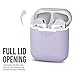 KeyBudz AirPods 2 & 1 Case [Front LED Visible] Protective Silicone Cover and Skin Compatible with Apple AirPods (Without Carabiner, Lavender)