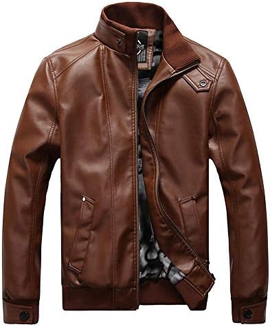 Mens Windbreaker,Men's Vintage Biker Motorcycle PU Leather Jacket Coat,Jacket Leather Men