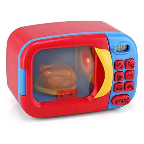 Kidzlane Toy Microwave | Play Kitchen Oven for Kids and Toddlers | Pretend Cooking Playset Accessories for Girls and Boys