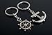 naughtygifts Vintage Men Women's Couple Keychains One Pair Alloy Anchor Rudder Love Couple Keychain Key Rings Ideal Souvenirs