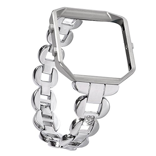 Lwsengme Fitbit Blaze Replacement Band,Light Metal Watch Strap Adjustbable Wrist Band for Fitbit Blaze include Frame (Light Metal band+Frame)