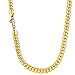 U7 Men Chunky Necklace 18KGP Stamp Hip Hop Jewelry Thick 9MM Wide 18K Yellow Gold Plated Snake Curb Chain - 24 Inch
