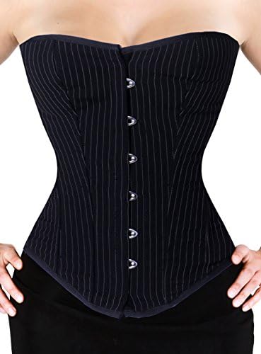 AB Corsetry Black Pinstripe Overbust Corset (XS) 22 "