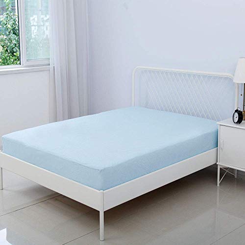 Bedecor Waterproof (Top and around) Mattress Protector Cotton Deep Pocket 30cm - Single (90x190/200cm) - Blue