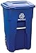 Toter 48 Gallon Blue Recycling Container with Wheels and Lid