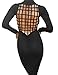 Allegrace Womens Sexy Back Mesh Cross Cut Stretch Bandage Party Evening Dresses Black S