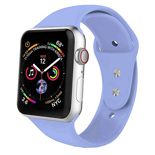VATI Sport Band Compatible with Apple Watch Band 38mm 42mm 40mm 44mm, Soft Silicone Strap Replacement Bands Compatible with iWatch Series 4, Series 3/2/1 S/M M/L