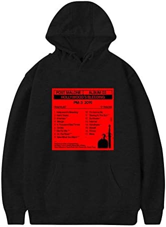 Women 2019 Post Malone Hollywood Bleeding Drawstring Pockets Pullover Hoodie Long Sleeve Sweatshirt