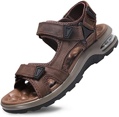 visionreast Mens Leather Sandals Open Toe Outdoor Hiking Sport
