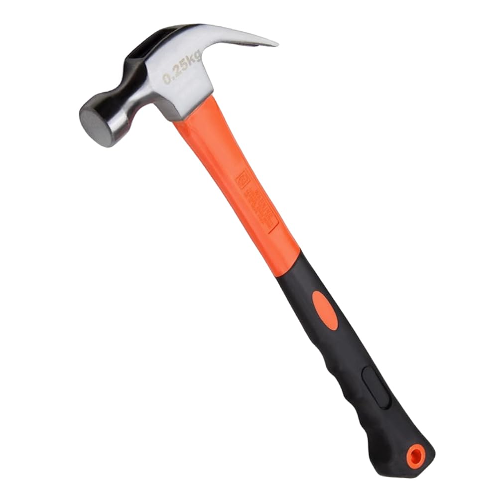 Claw Hammer 225G (8OZ) Carbon Steel Forging Small Hammer Rust-Proof Curved Rip Claw Hammer Ideal Hand Tool for Nail Removal Home Use