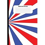 Composition Notebook: Red, White, and Blue Stripes / Vortex Pattern (100 Pages, College Ruled)