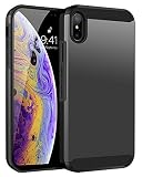 BENTOBEN iPhone Xs Max Case, iPhone Xs Max 6.5" Phone Case, Slim Dual Layer Protective Soft TPU Hard PC Shockproof Anti Scratch Shatterproof Sturdy Strong Cover for Apple iPhone Xs Max, Gray/Black