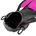 Phantom Aquatics Snorkel Fins, Swim Fins Travel Size Short Adjustable for Snorkeling Diving Adult Men Women Kids Open Heel Swimming Flippers + Net Carry Bag (Pink, Small (US Men's 4-7))